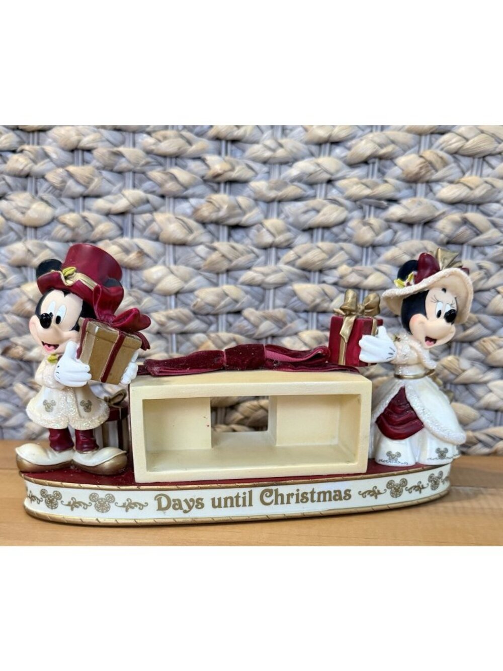Disney Parks Mickey & Minnie Victorian Christmas Countdown Calendar Figurine